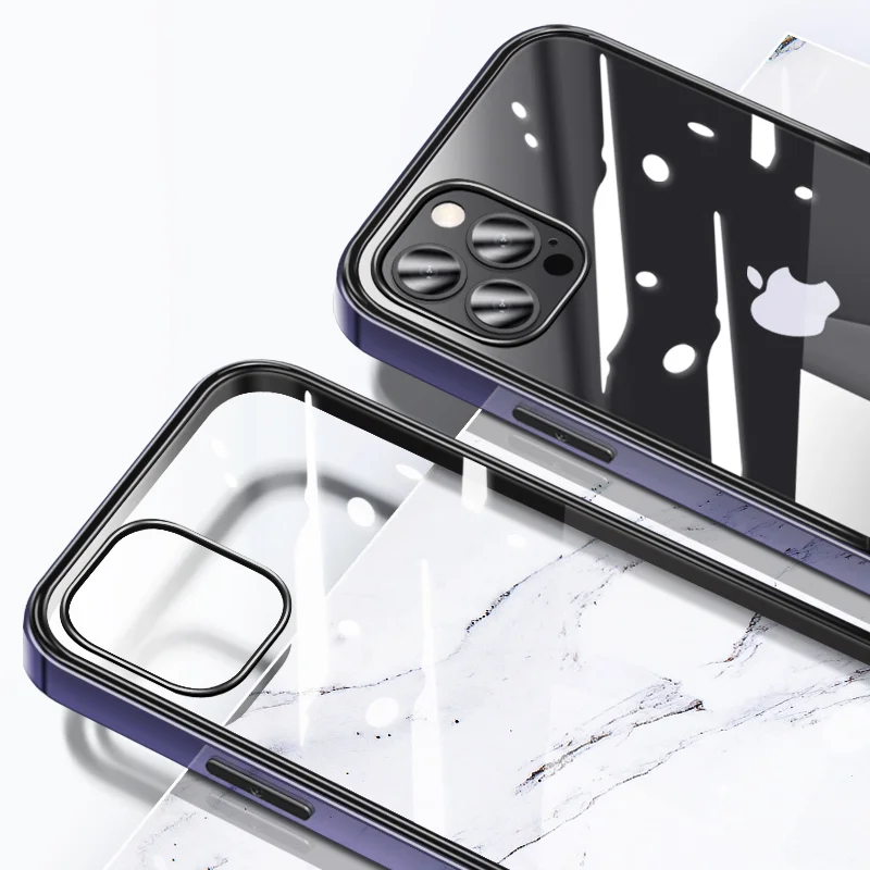 Phonet iPhone 13 Pro Mobilskal Transparent - Blå Ram
