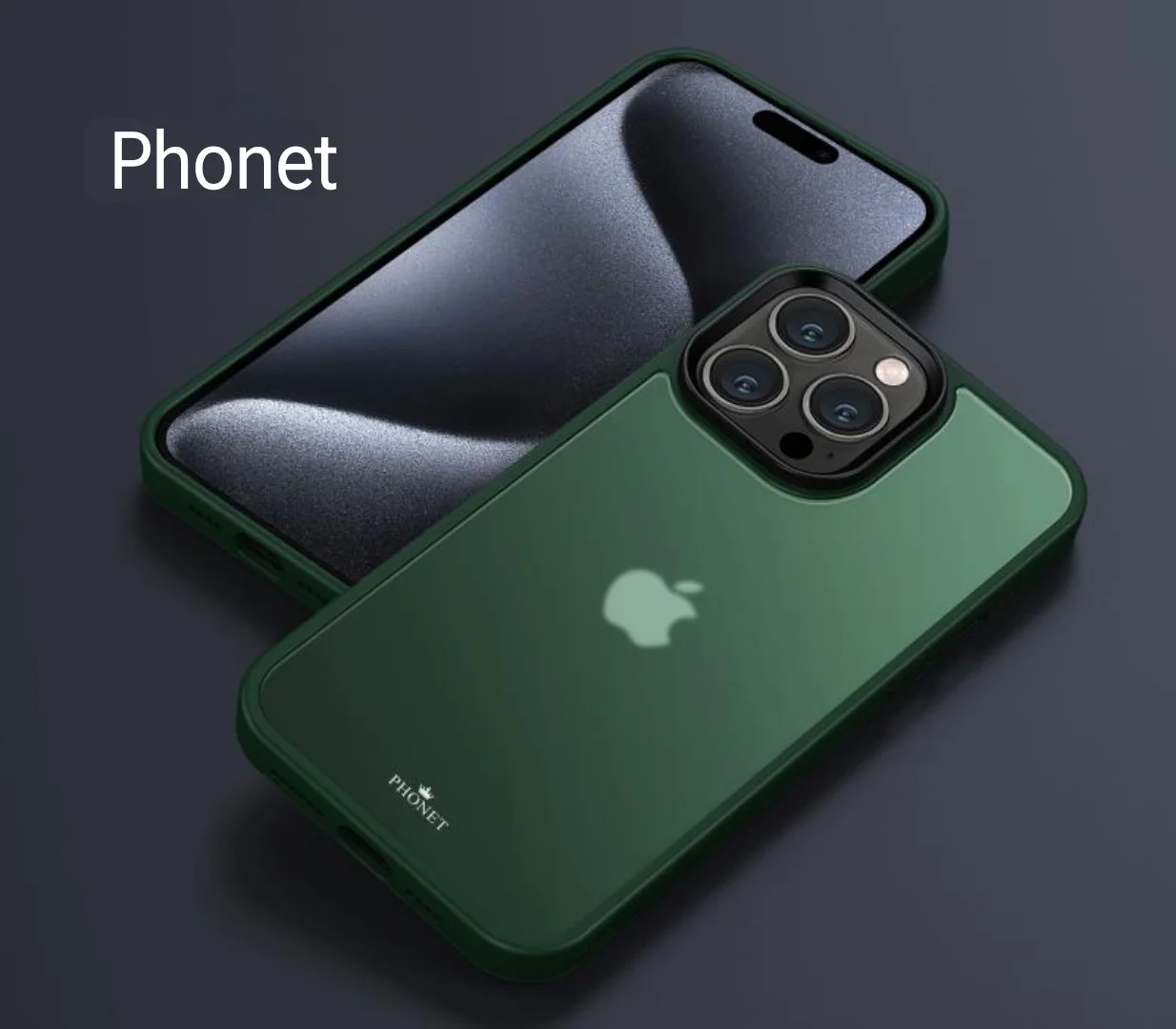 Phonet Transparent Skal för iPhone 15 Pro - Matte Grön