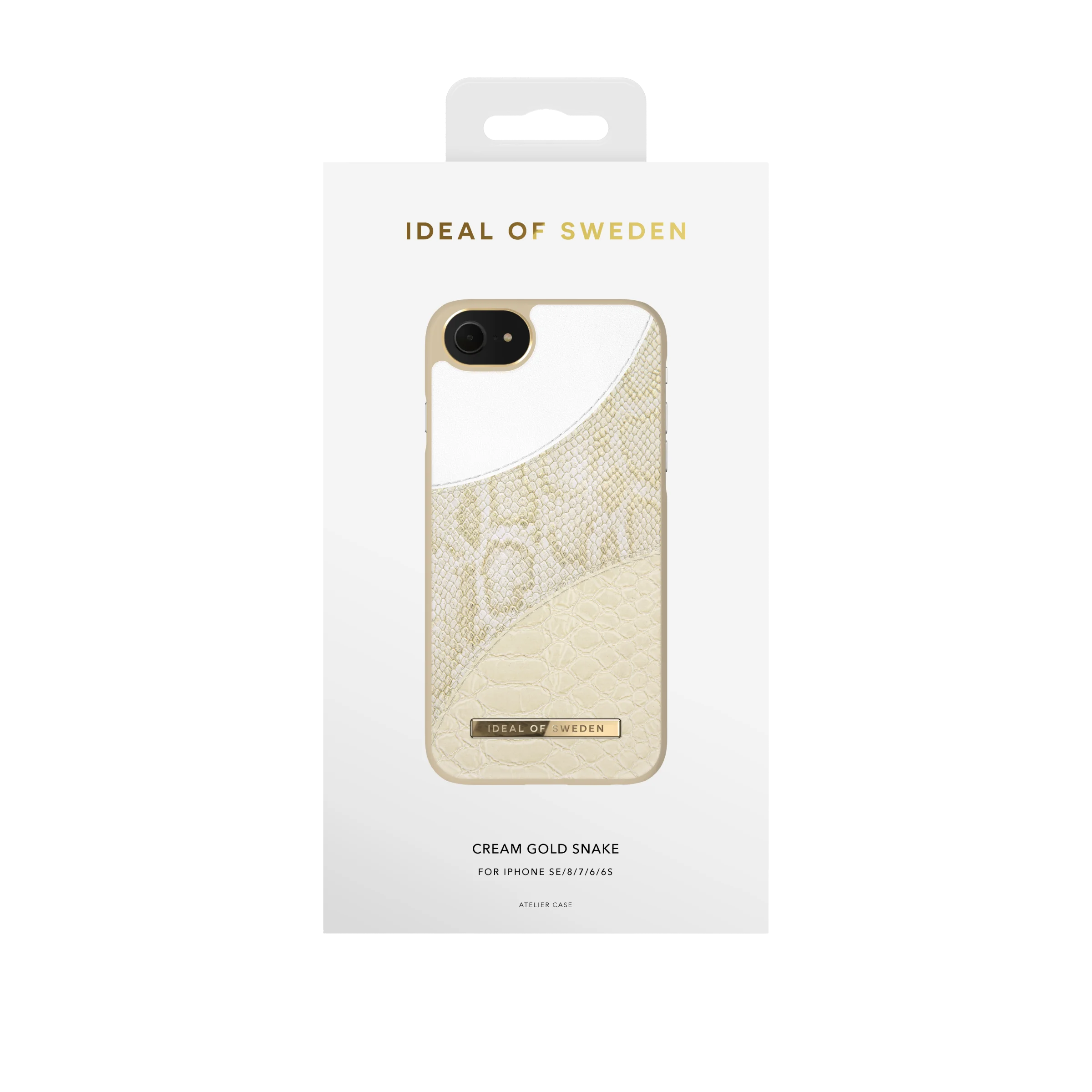 IDeal of Sweden Skal iPhone SE/8/7/6/6S - Cream Gold Snake