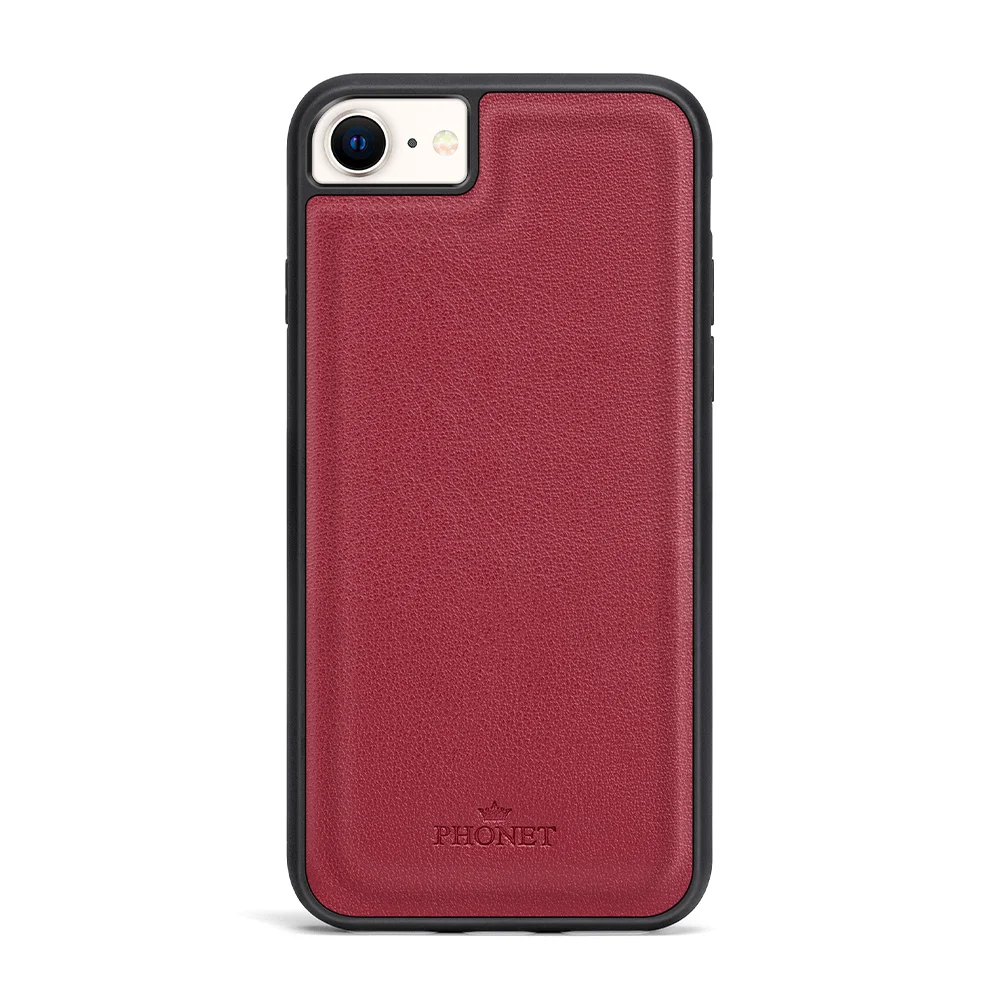 Phonet Plånbok Fodral med Magnet Skal för iPhone SE / 8 / 7 - Röd