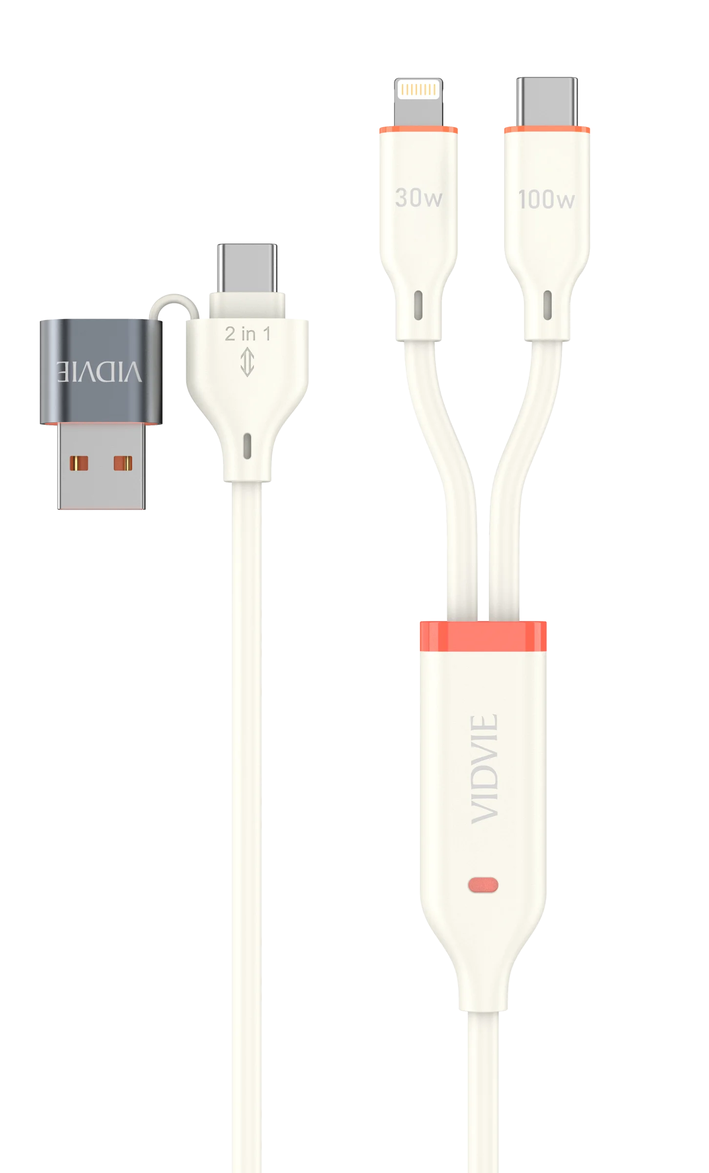VIDVIE Multifunctional Kabel - 120CM Vit