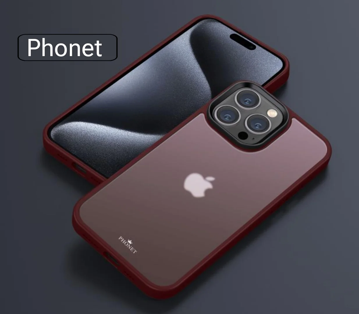 Phonet Transparent Skal för iPhone 15 / 14 / 13 - Matte Röd