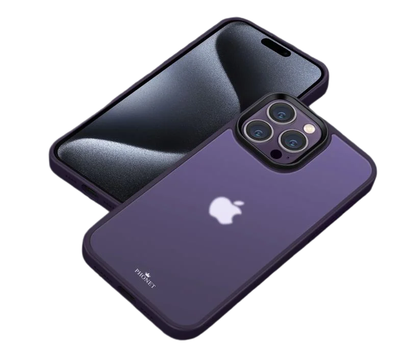 Phonet Transparent Skal för iPhone 15 Pro Max - Matte Lila