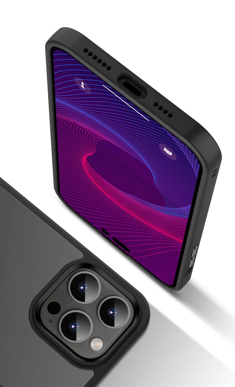 Phonet Transparent Skal för iPhone 15 Pro - Matte Svart