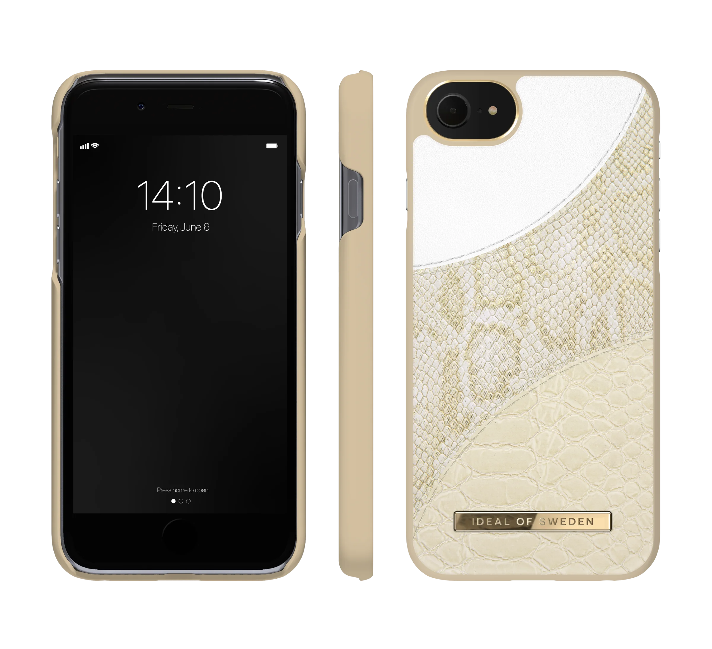 IDeal of Sweden Skal iPhone SE/8/7/6/6S - Cream Gold Snake
