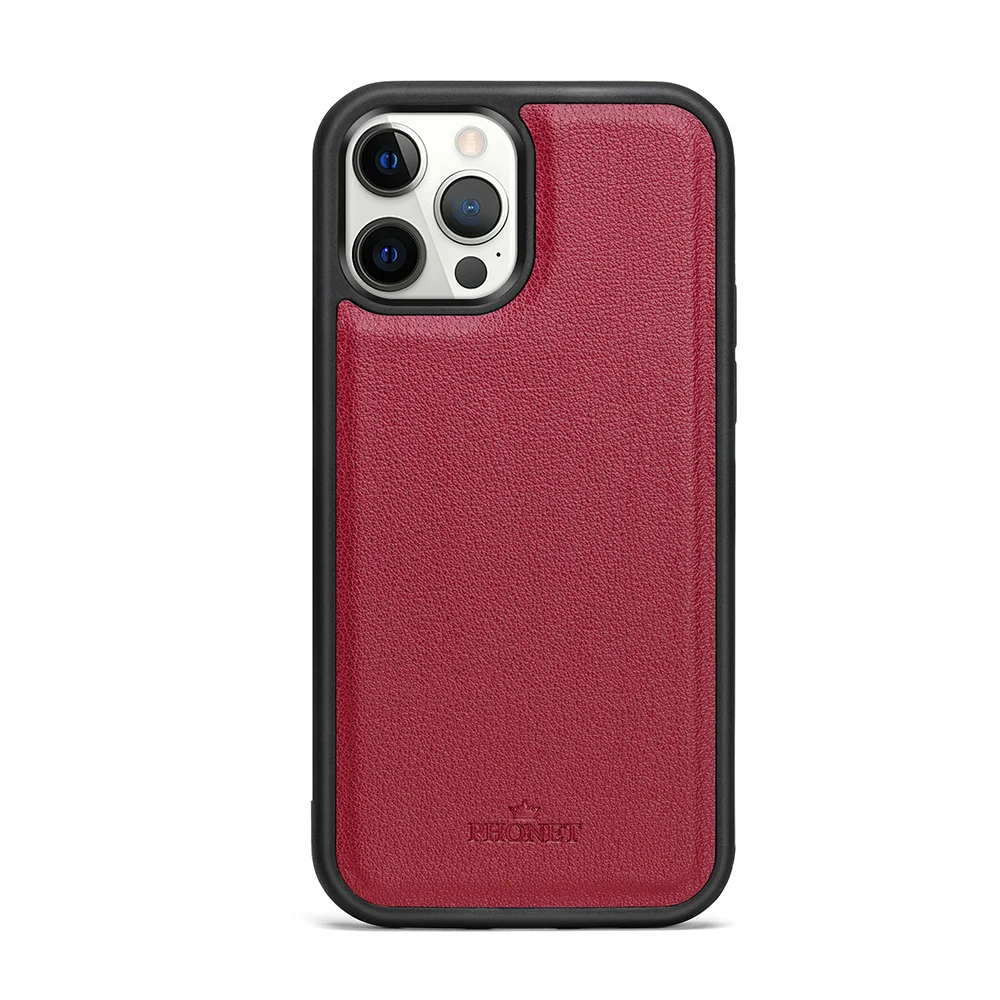 Phonet Plånbok Fodral med Magnet Skal för iPhone 12 / 12 Pro - Röd