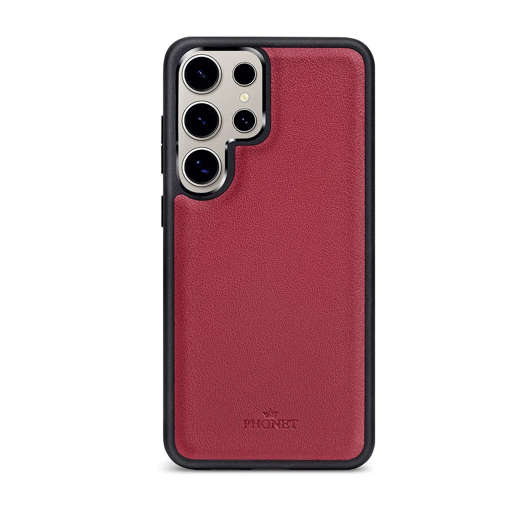 Phonet Magnet Fodral med Skal för Samsung S24 Ultra - Röd