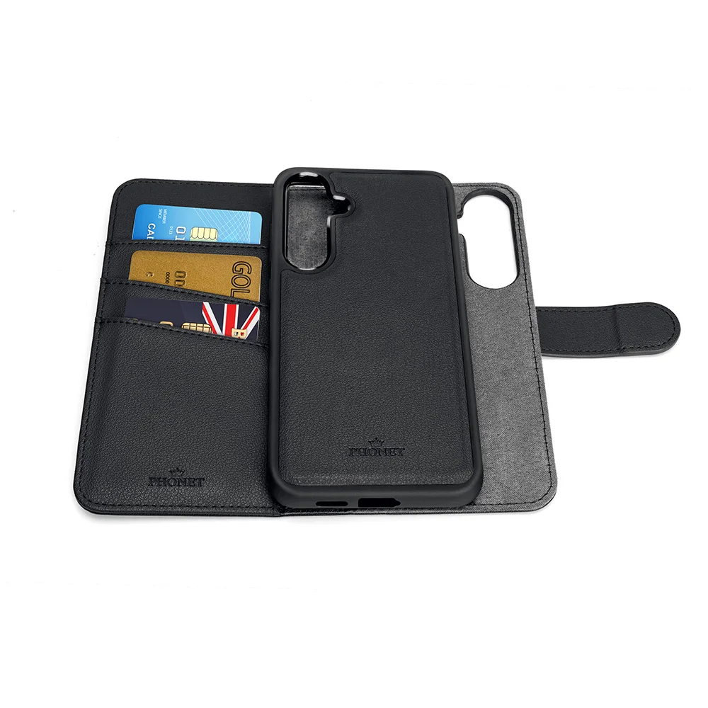 Phonet Plånbok Fodral med Magnet Skal för Samsung S24+ - Svart