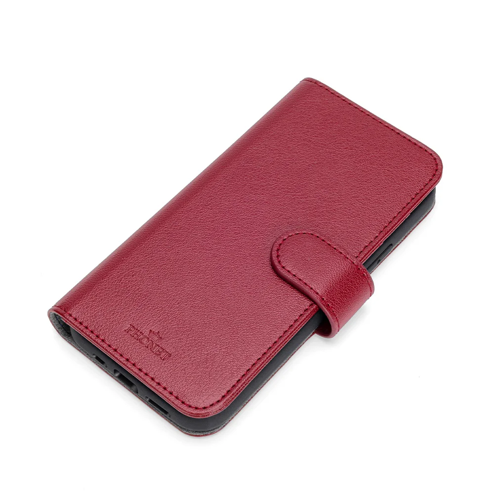 Phonet Plånbok Fodral med Magnet Skal för iPhone SE / 8 / 7 - Röd