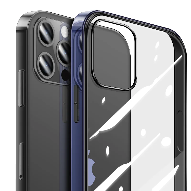 Phonet iPhone 13 Pro Max Mobilskal Transparent - Blå Ram
