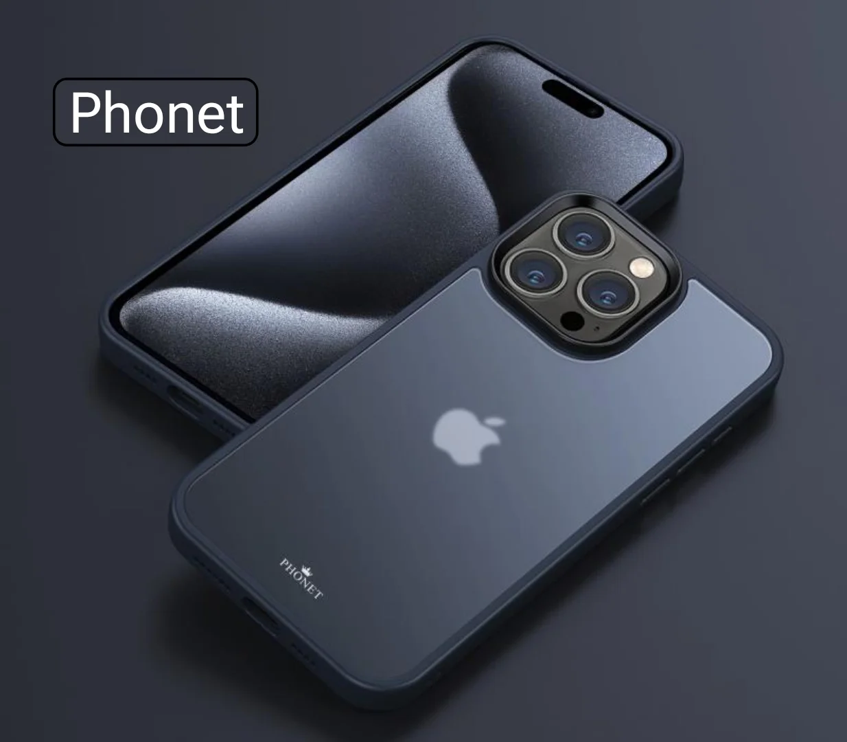 Phonet Transparent Skal för iPhone 15 Pro - Matte Blå