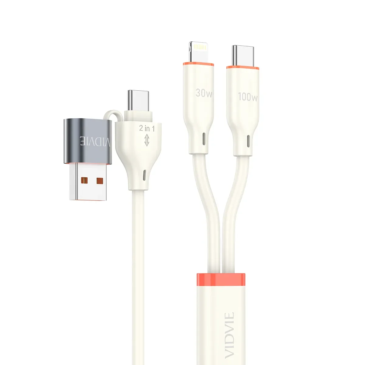 VIDVIE Multifunctional Kabel - 120CM Vit