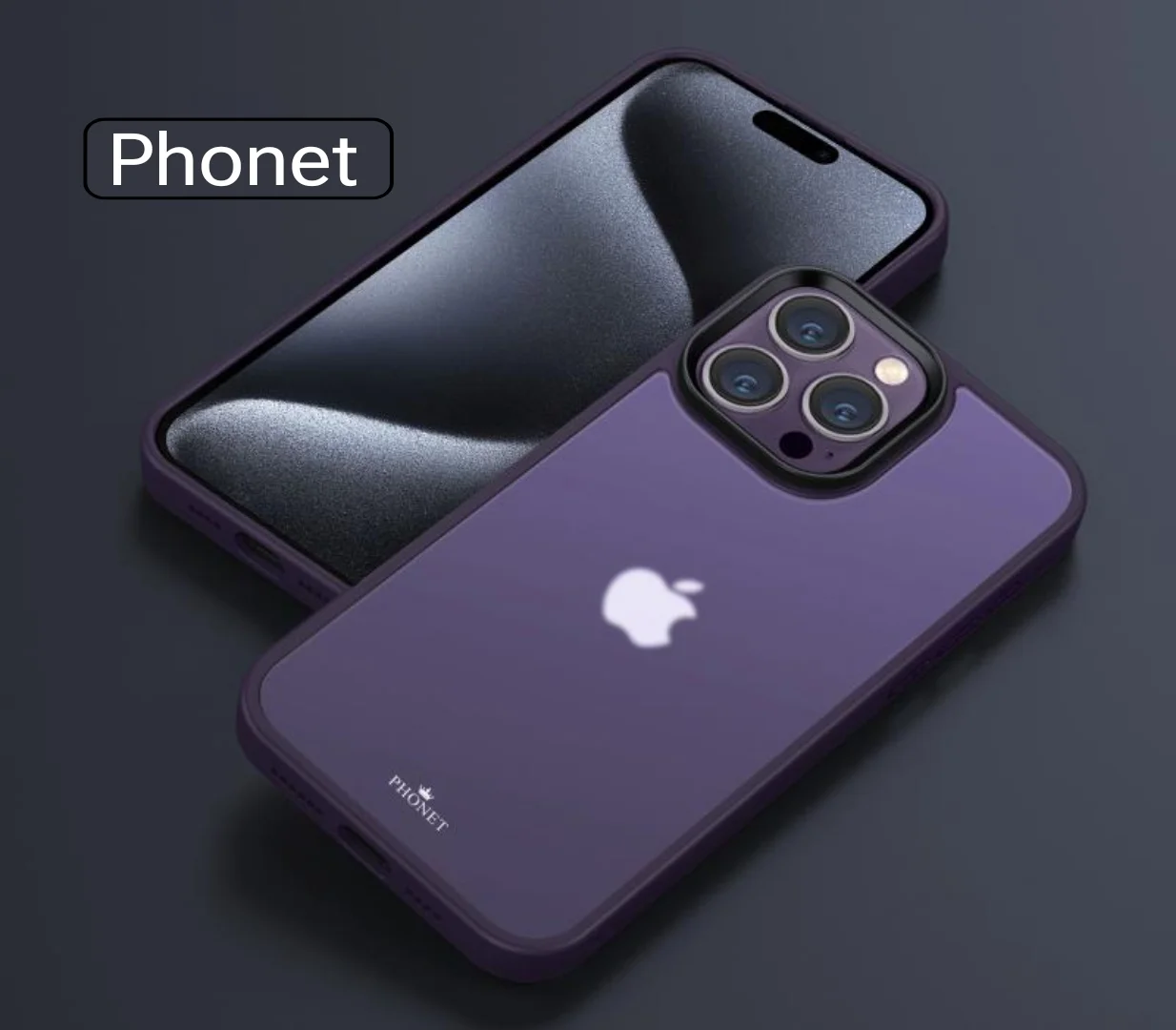 Phonet Transparent Skal för iPhone 15 Pro Max - Matte Lila