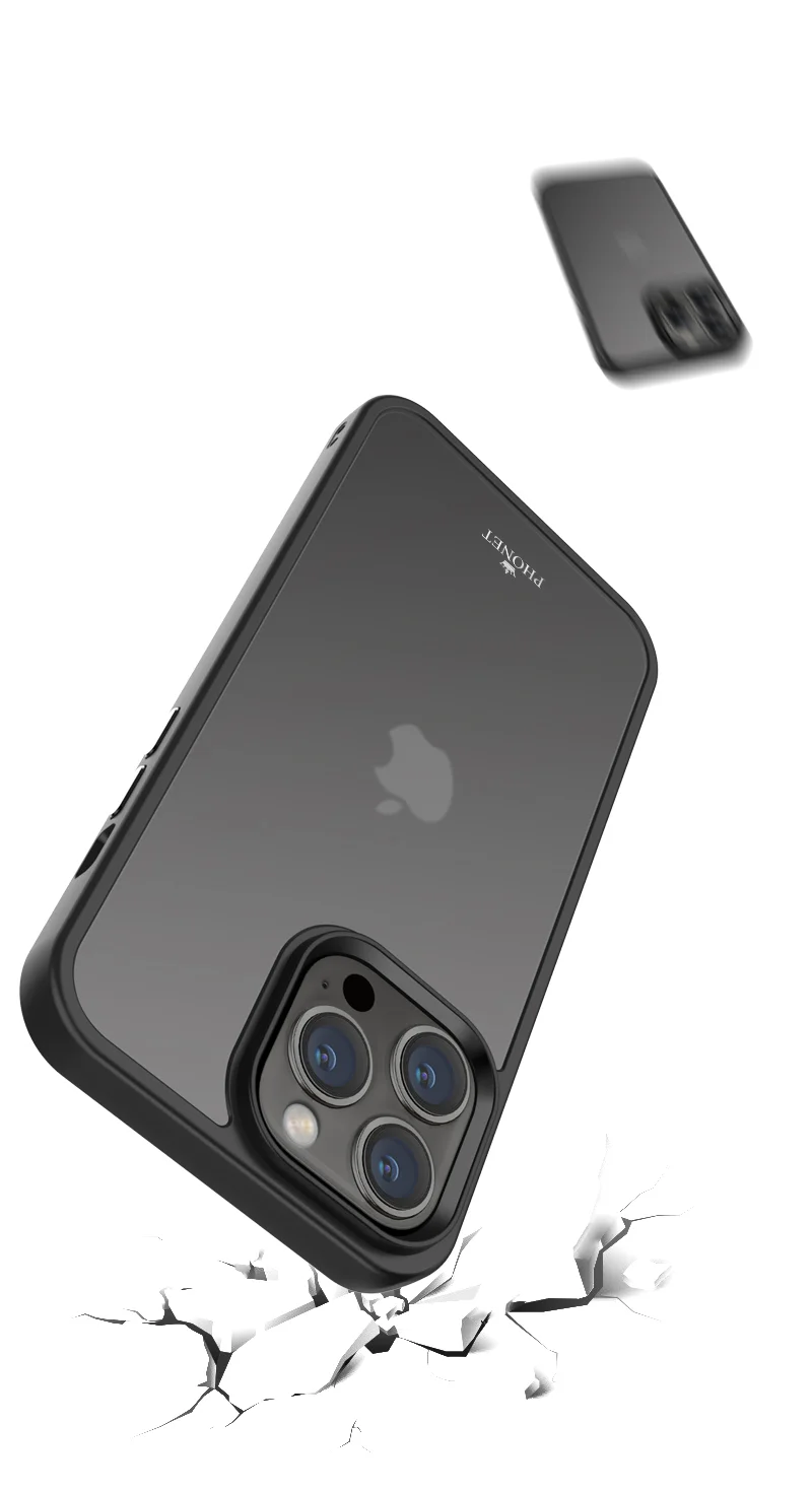 Phonet Transparent Skal för iPhone 15 Pro - Matte Svart