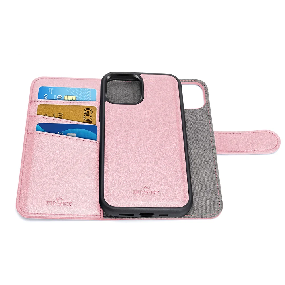 Phonet Plånbok Fodral med magnet Skal för iPhone 11 / iPhone XR - Rosa