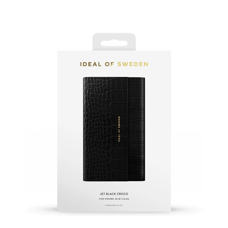 Ideal of Sweden Signature Clutch iPhone 8/7/6/6s Jet Black Croco