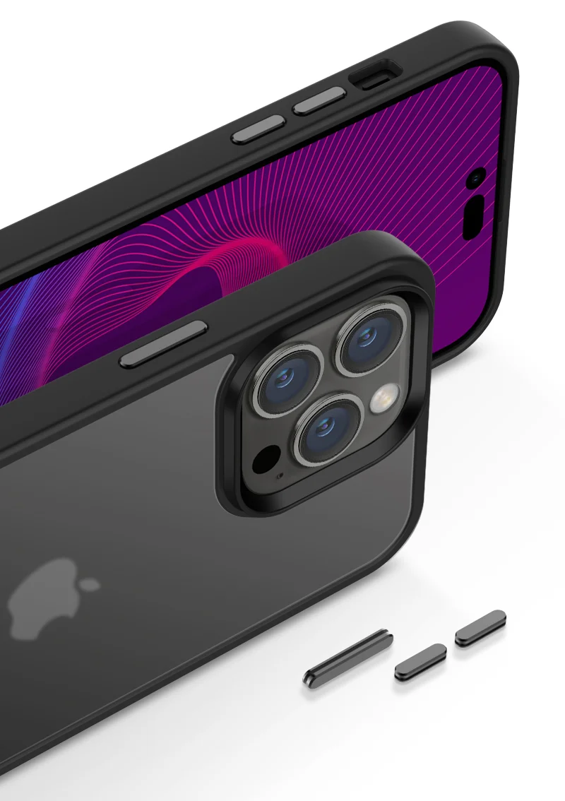 Phonet Transparent Skal för iPhone 15 Pro - Matte Svart